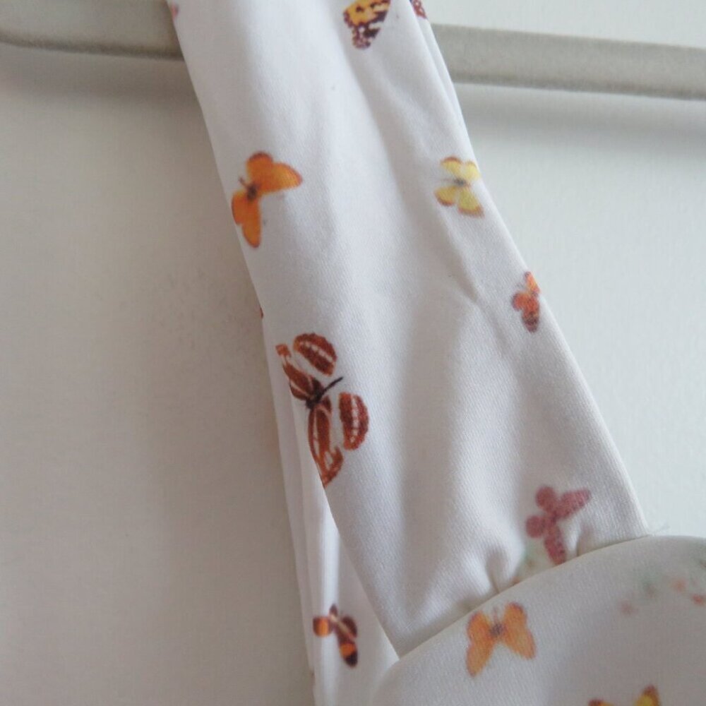 WEWOREWHAT Vintage Danielle One Piece Swimsuit White Butterfly Print - Size M - Picture 7 of 15